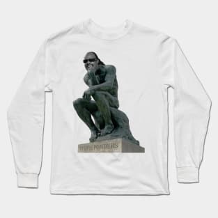 Stevie Ponders Roman Statue Stevie Wonder Pun Meme Long Sleeve T-Shirt